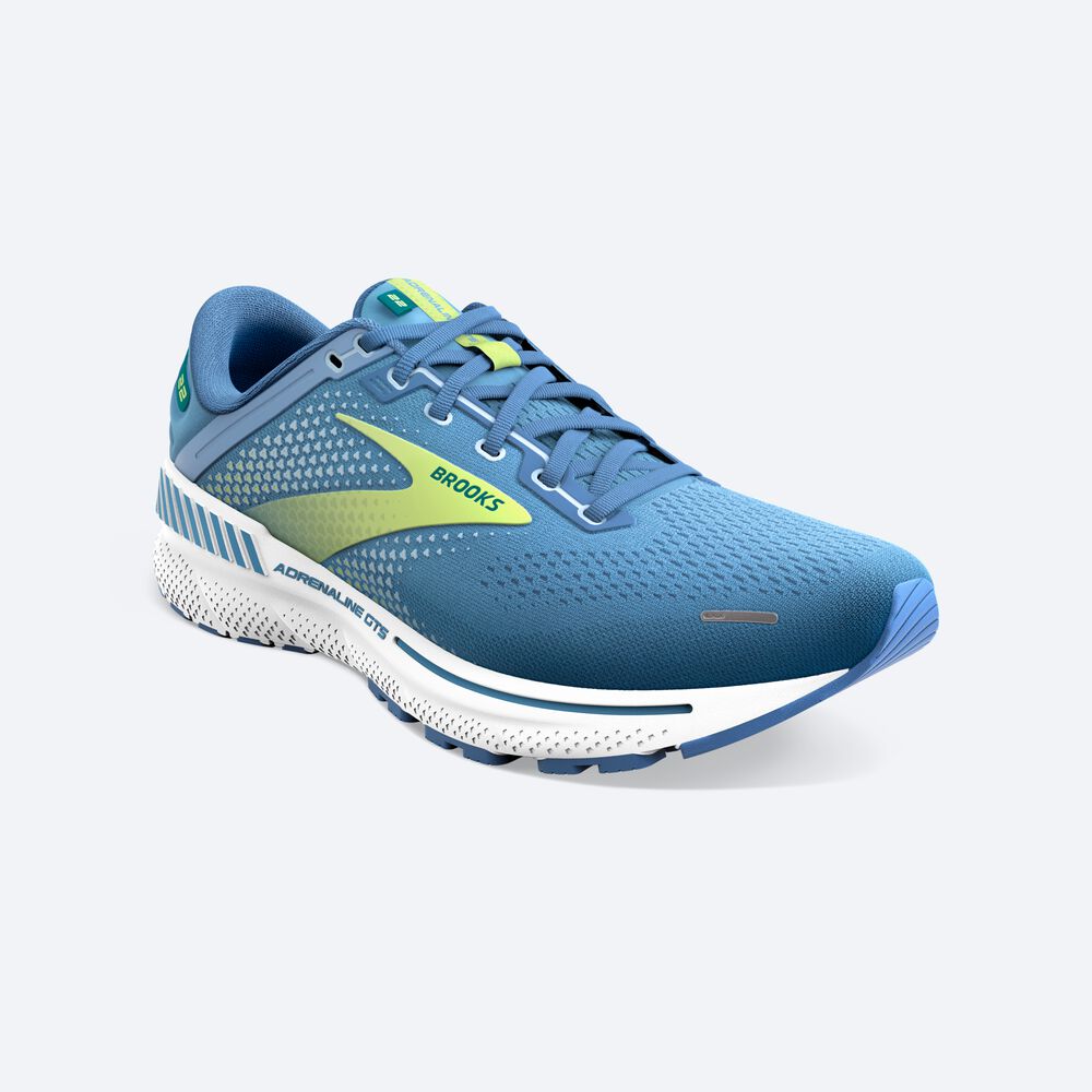 Brooks Adrenaline GTS 22 Kadın Koşu Ayakkabısı Gümüş Mavi/Yeşil/Beyaz | TR-287419