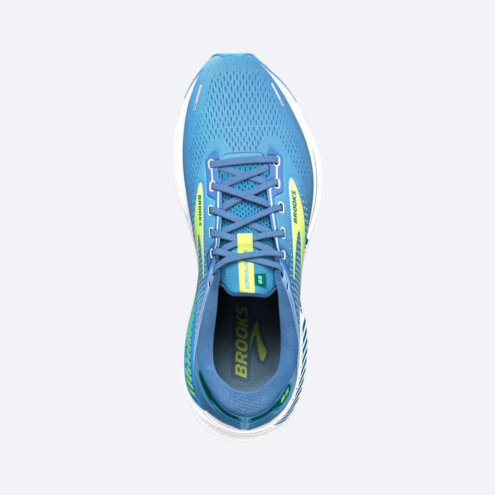 Brooks Adrenaline GTS 22 Kadın Koşu Ayakkabısı Gümüş Mavi/Yeşil/Beyaz | TR-287419