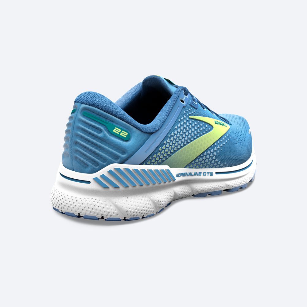 Brooks Adrenaline GTS 22 Kadın Koşu Ayakkabısı Gümüş Mavi/Yeşil/Beyaz | TR-287419