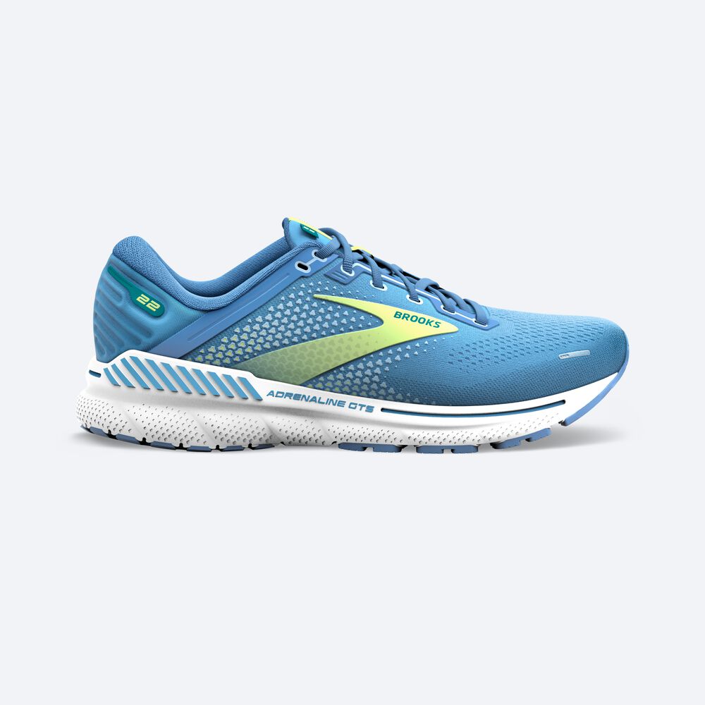 Brooks Adrenaline GTS 22 Kadın Koşu Ayakkabısı Gümüş Mavi/Yeşil/Beyaz | TR-287419