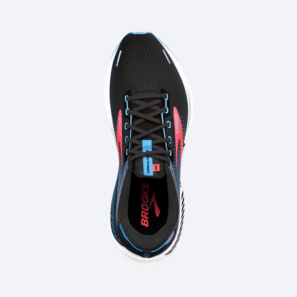 Brooks Adrenaline GTS 22 Kadın Koşu Ayakkabısı Siyah/Mavi/Mercan | TR-298750