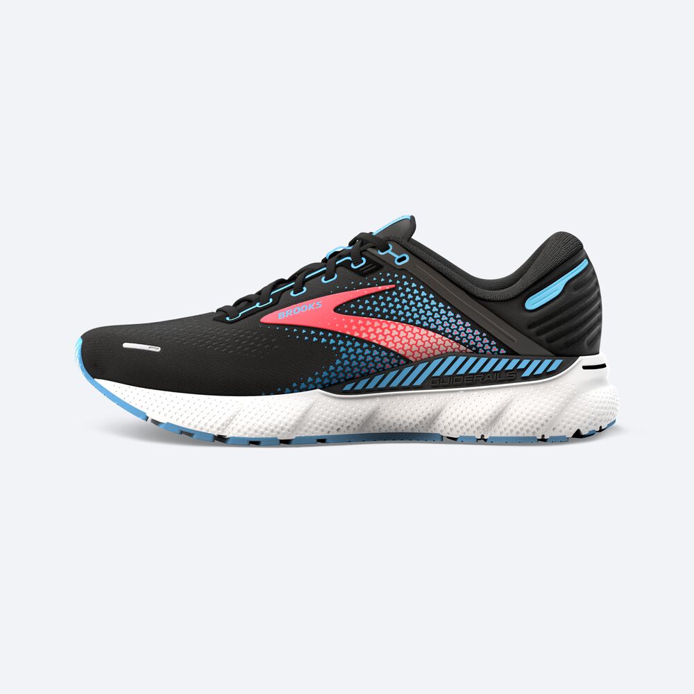 Brooks Adrenaline GTS 22 Kadın Koşu Ayakkabısı Siyah/Mavi/Mercan | TR-298750