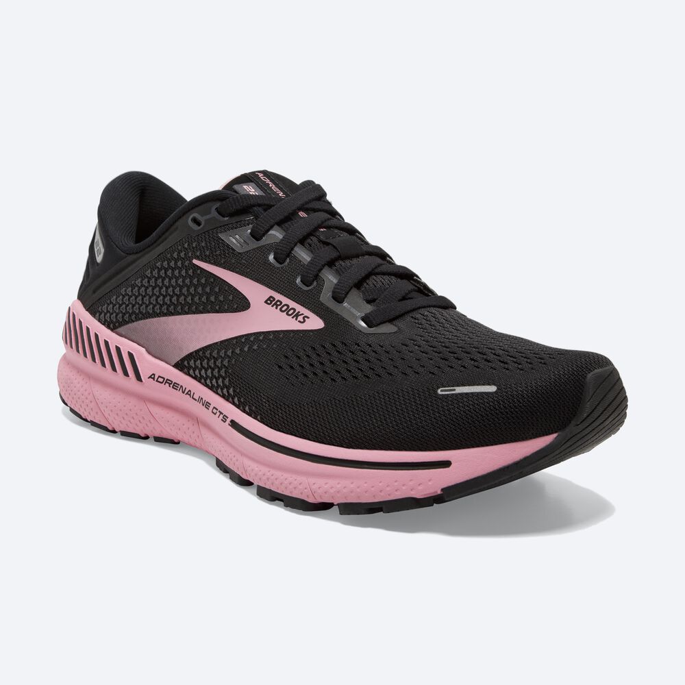 Brooks Adrenaline GTS 22 Kadın Koşu Ayakkabısı Siyah/Gümüş | TR-319705