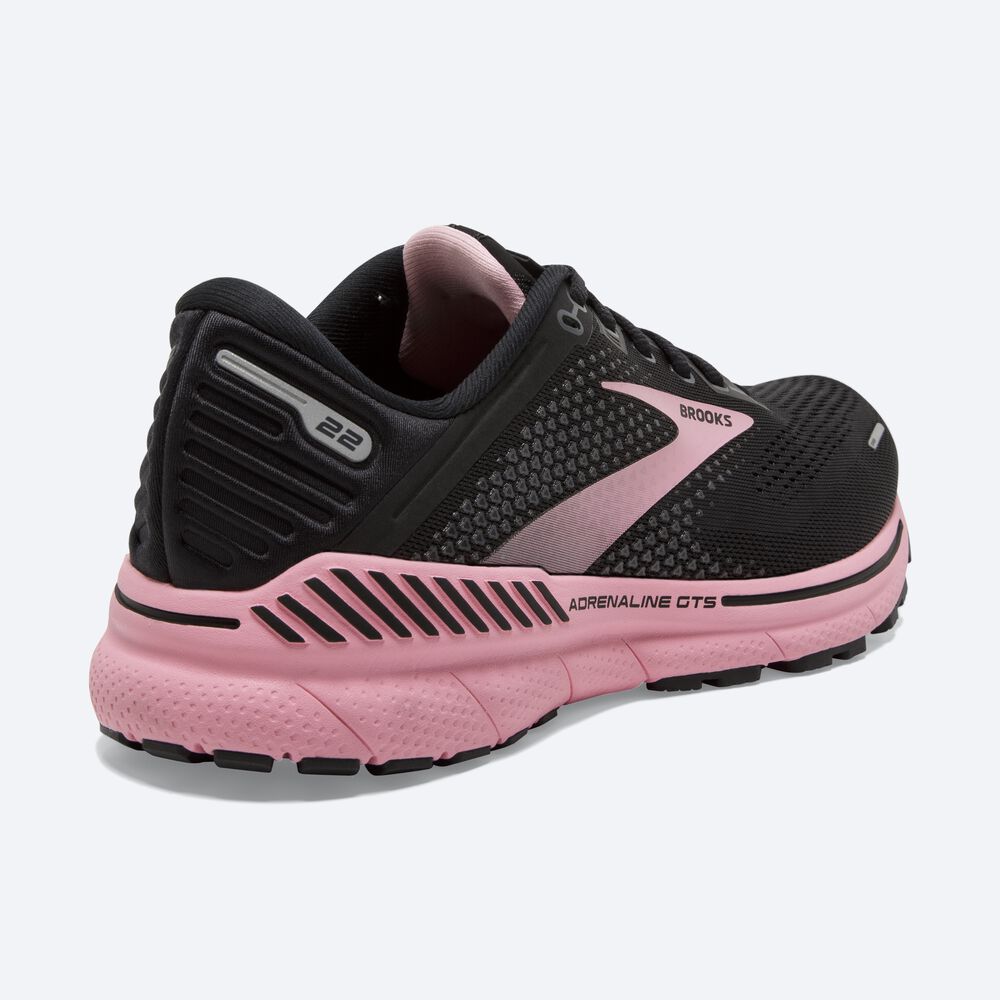 Brooks Adrenaline GTS 22 Kadın Koşu Ayakkabısı Siyah/Gümüş | TR-319705