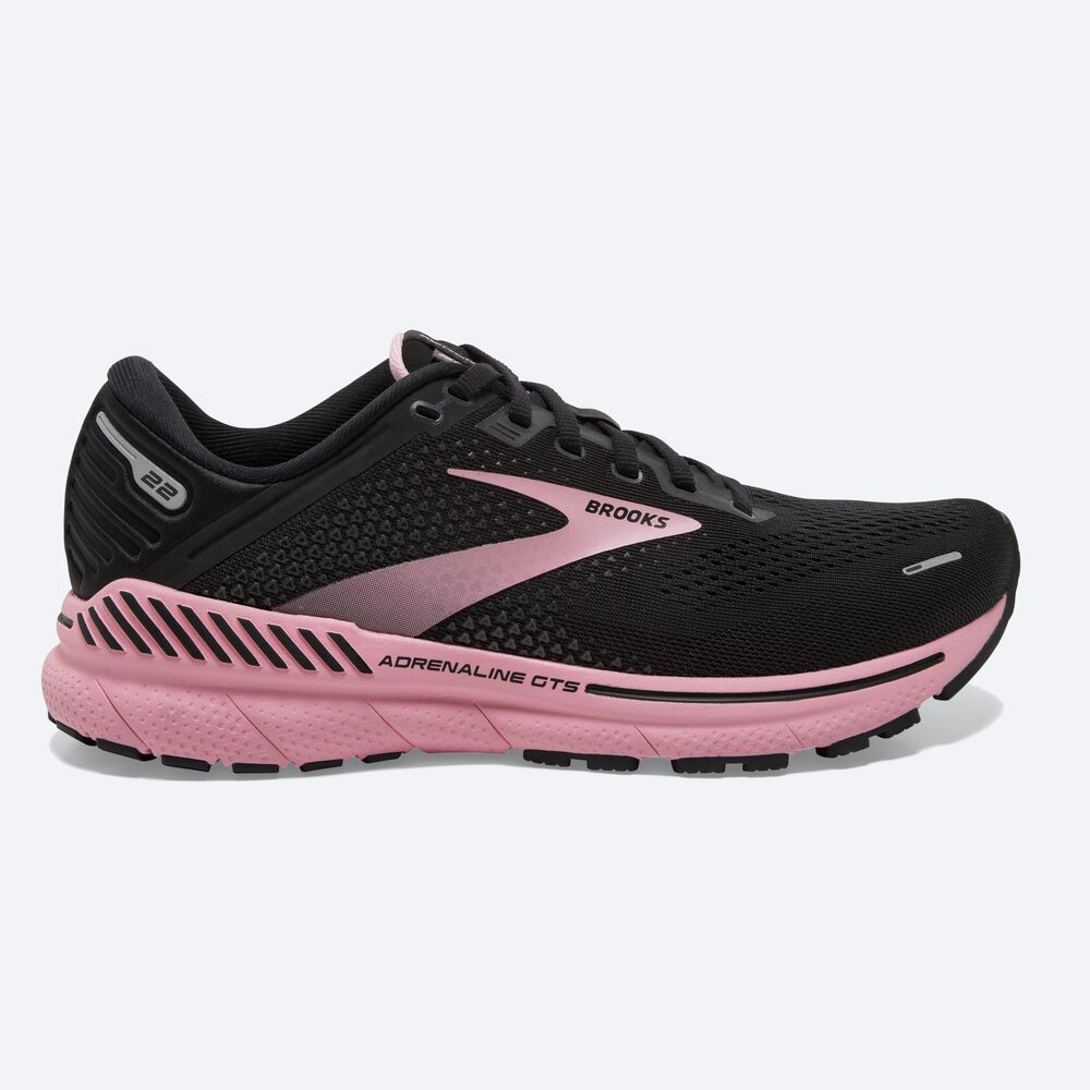 Brooks Adrenaline GTS 22 Kadın Koşu Ayakkabısı Siyah/Gümüş | TR-319705