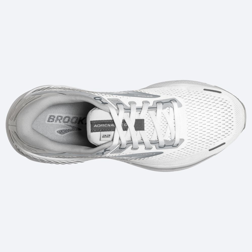 Brooks Adrenaline GTS 22 Kadın Koşu Ayakkabısı Beyaz/Gri | TR-370425