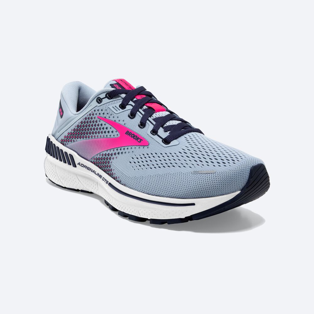 Brooks Adrenaline GTS 22 Kadın Koşu Ayakkabısı Mavi/Lacivert/Pembe | TR-410297