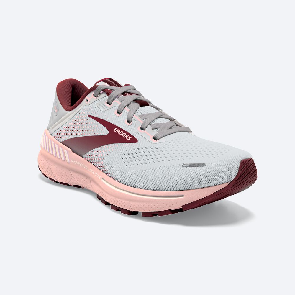 Brooks Adrenaline GTS 22 Kadın Koşu Ayakkabısı Gri/Pembe/Kahverengi | TR-492758