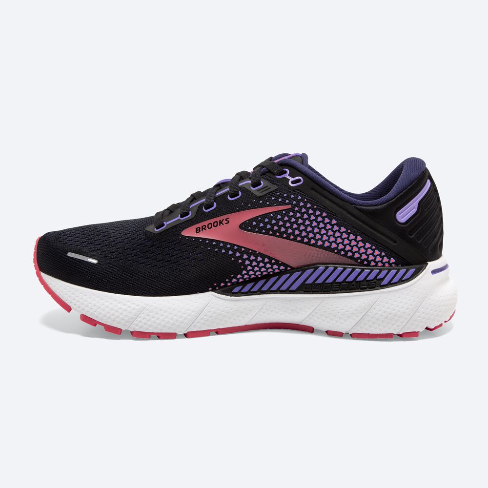 Brooks Adrenaline GTS 22 Kadın Koşu Ayakkabısı Siyah/Mor/Mercan | TR-526970