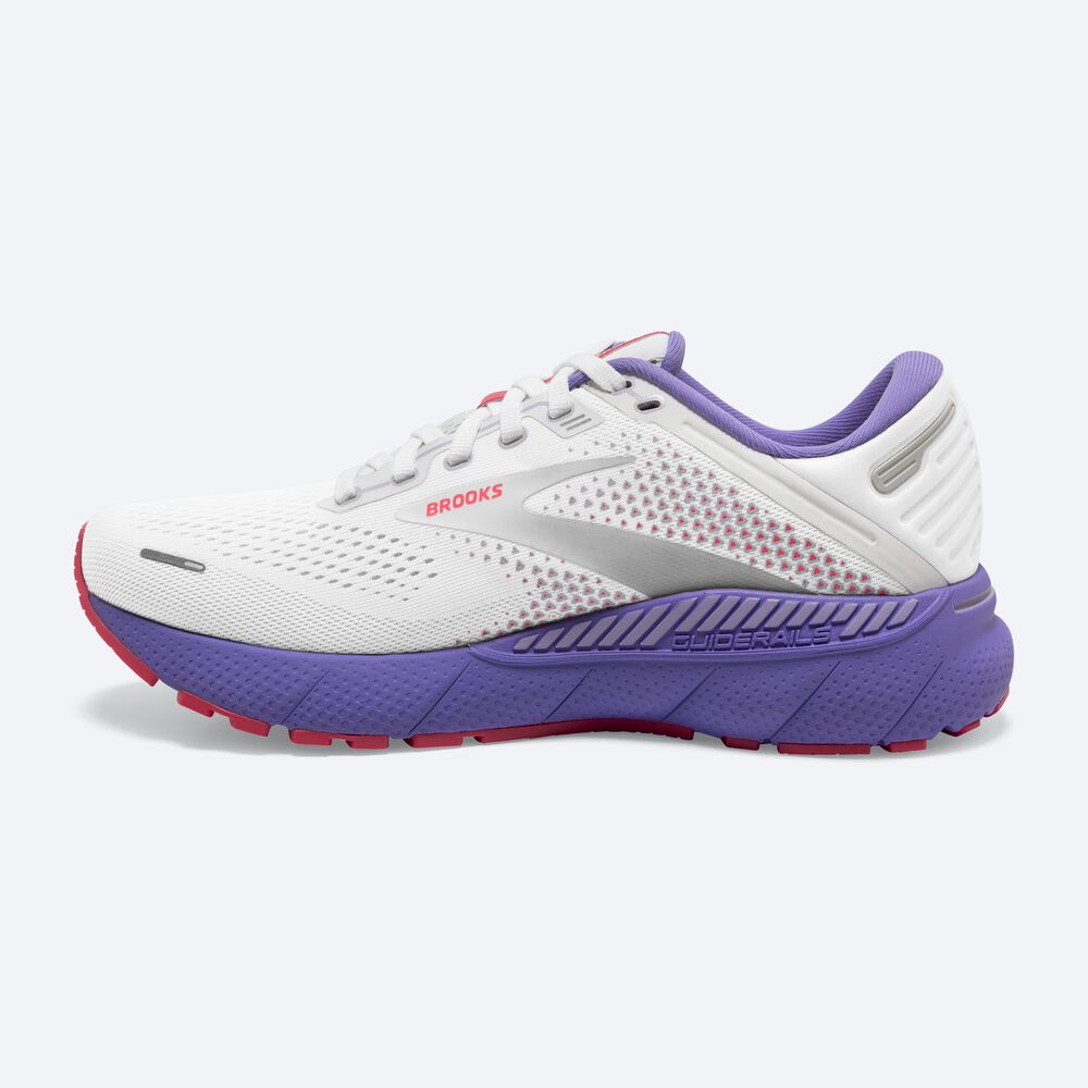 Brooks Adrenaline GTS 22 Kadın Koşu Ayakkabısı Beyaz/Mercan/Mor | TR-579361