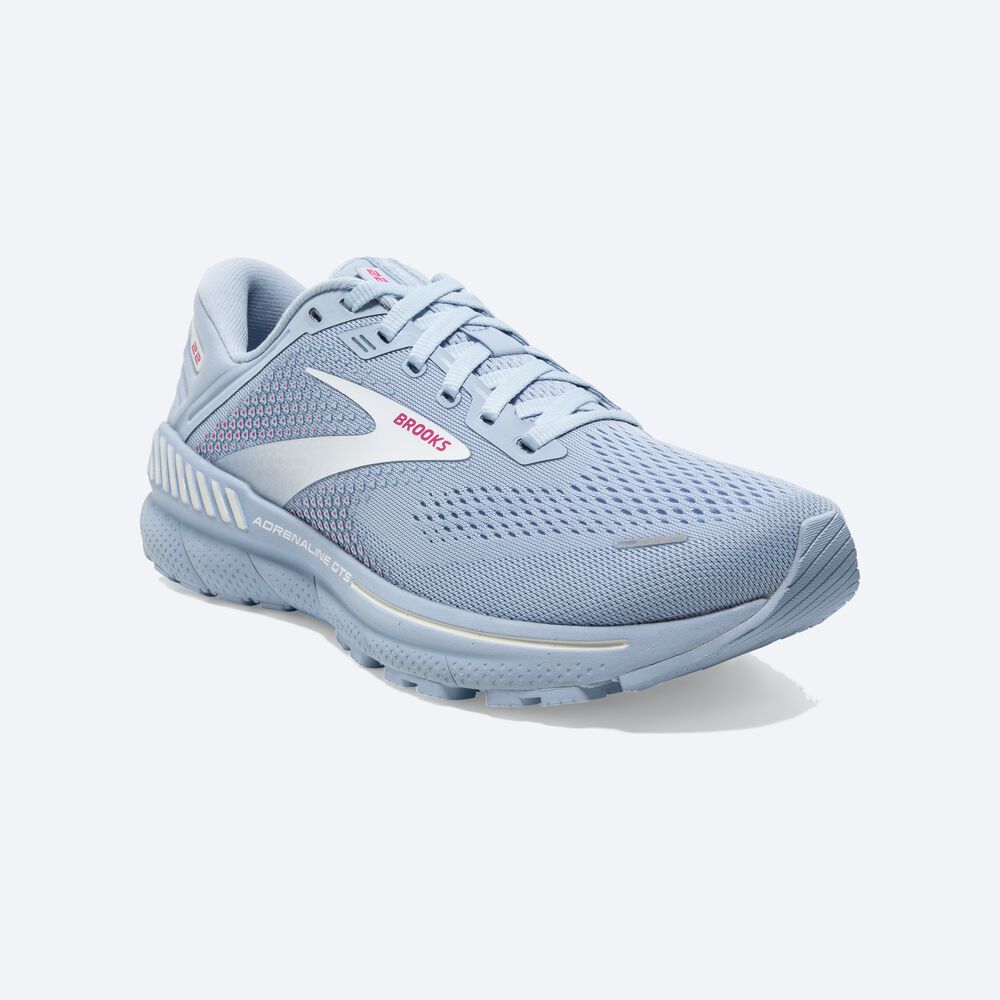 Brooks Adrenaline GTS 22 Kadın Koşu Ayakkabısı Mavi/Beyaz/Pembe | TR-603482