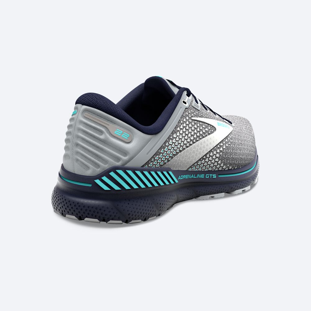 Brooks Adrenaline GTS 22 Kadın Koşu Ayakkabısı Gri/Lacivert | TR-605297