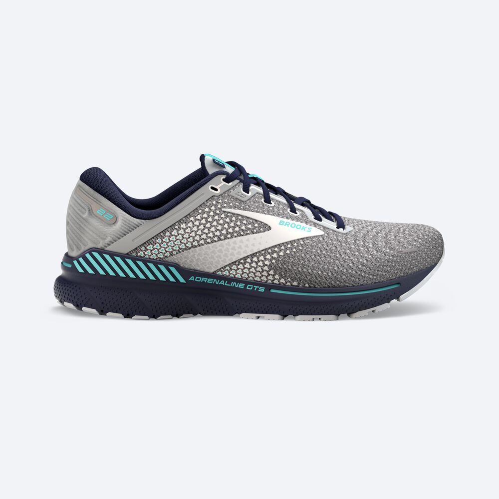 Brooks Adrenaline GTS 22 Kadın Koşu Ayakkabısı Gri/Lacivert | TR-605297