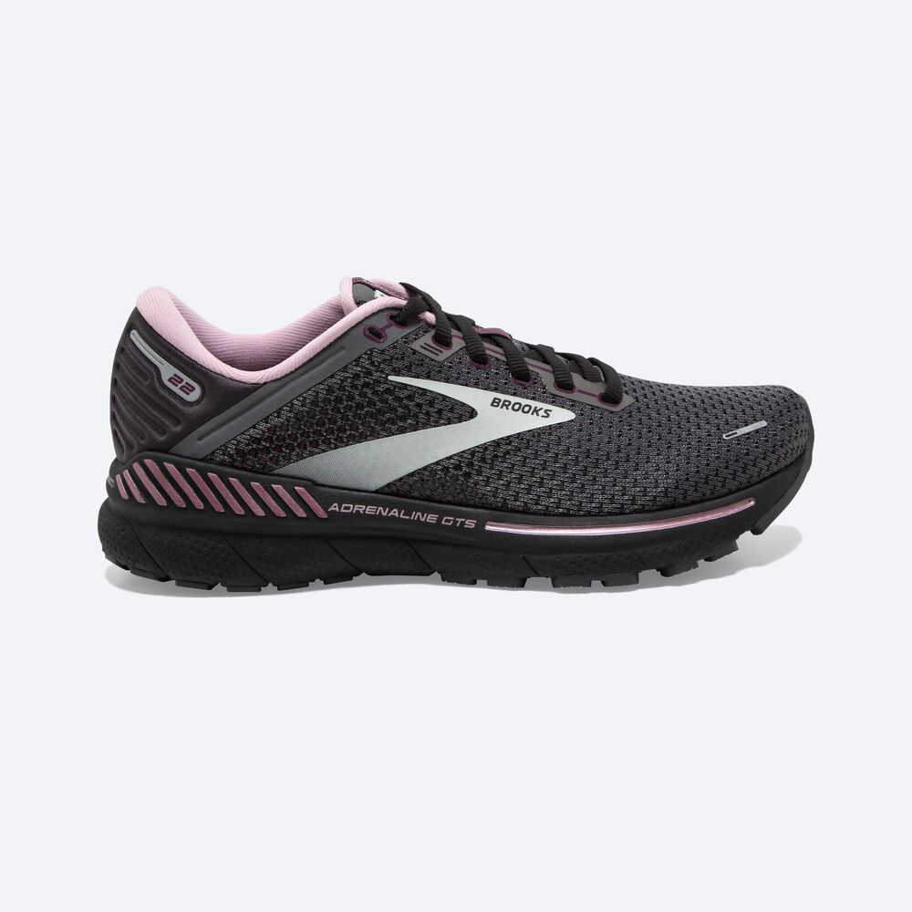 Brooks Adrenaline GTS 22 Kadın Koşu Ayakkabısı Siyah/Metal | TR-681035