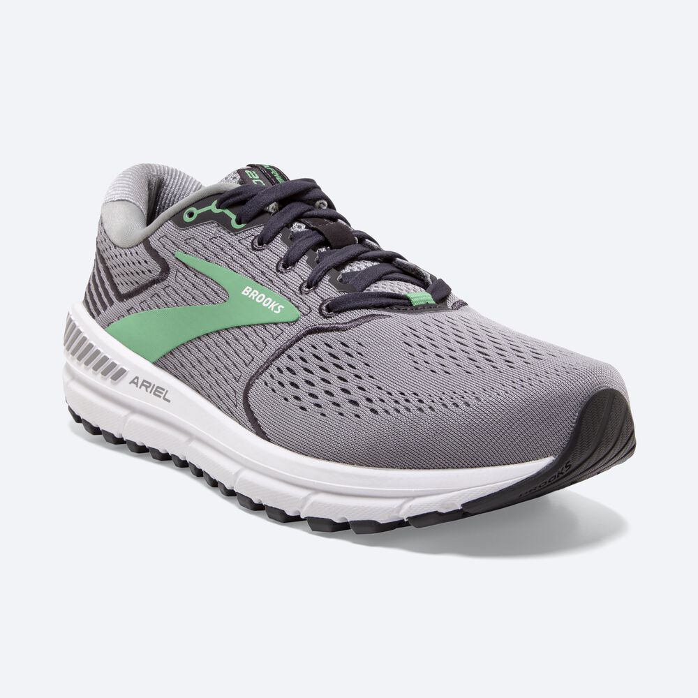 Brooks Ariel '20 Kadın Koşu Ayakkabısı Gri/Siyah/Yeşil | TR-657489