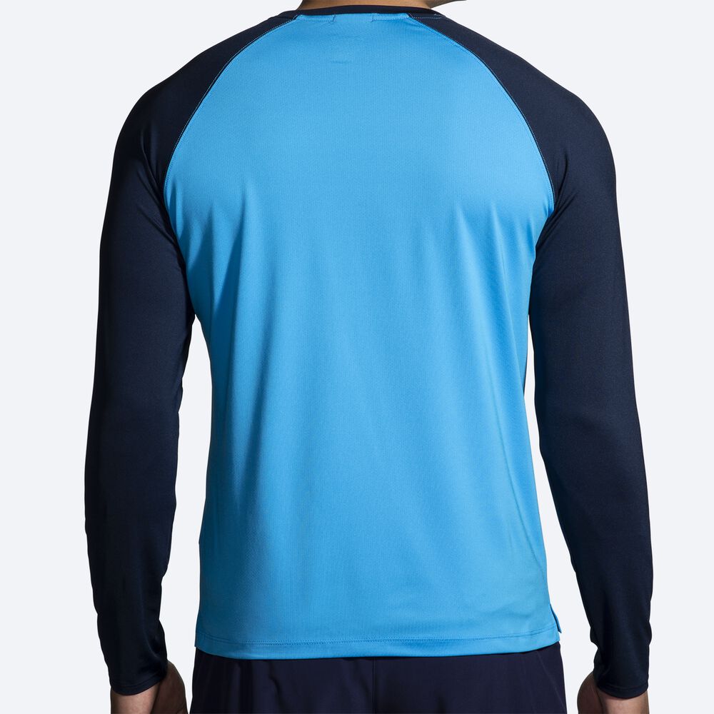 Brooks Atmosphere Long Sleeve 2.0 Erkek Tişört Mavi/Lacivert | TR-047815