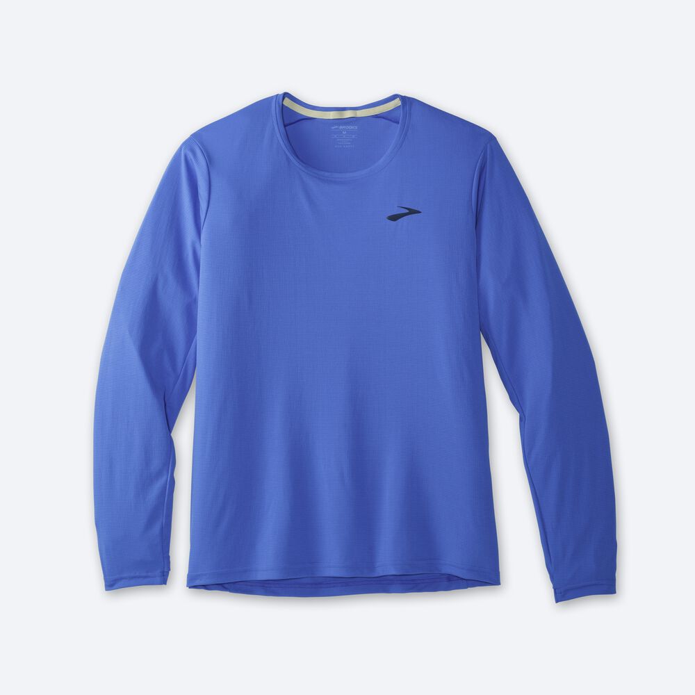 Brooks Atmosphere Long Sleeve Erkek Tişört Mavi | TR-154238