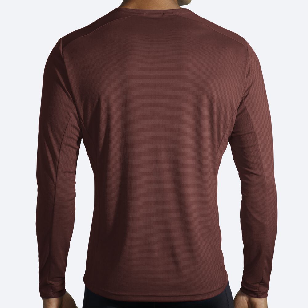 Brooks Atmosphere Long Sleeve Erkek Tişört Çikolata | TR-450238