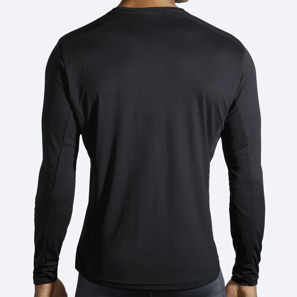 Brooks Atmosphere Long Sleeve Erkek Tişört Siyah | TR-789132