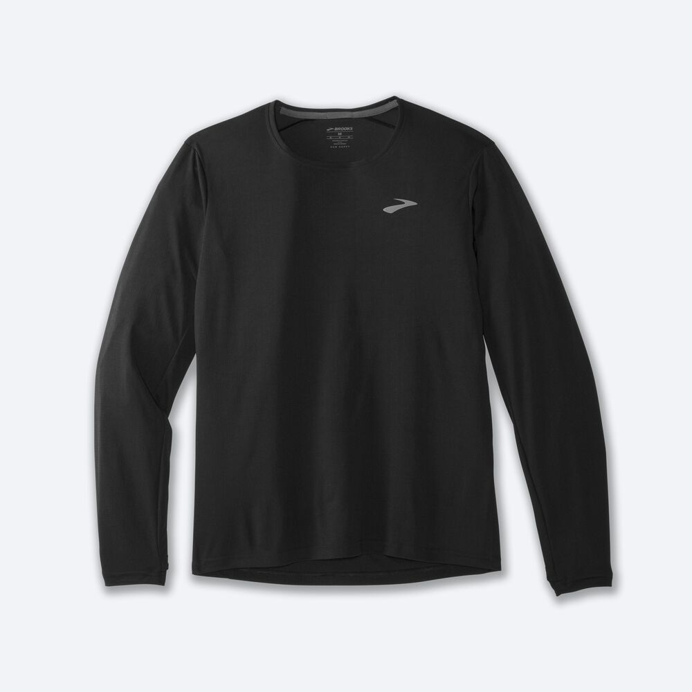 Brooks Atmosphere Long Sleeve Erkek Tişört Siyah | TR-789132