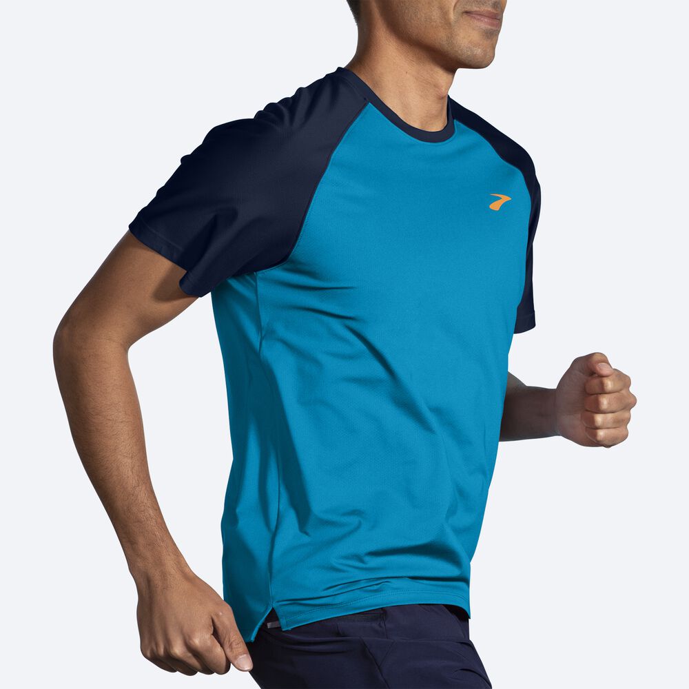 Brooks Atmosphere Short Sleeve 2.0 Erkek Tişört Mavi/Lacivert | TR-695237