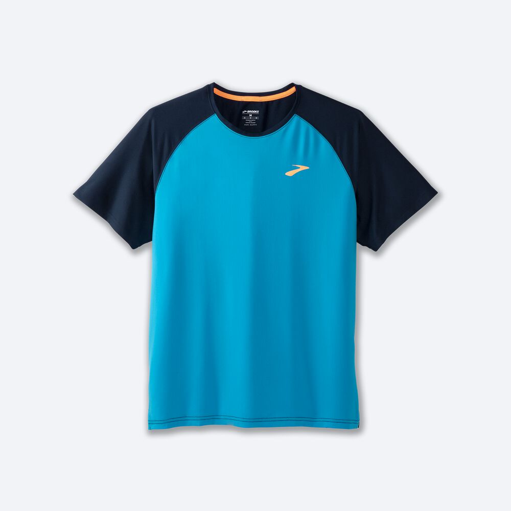 Brooks Atmosphere Short Sleeve 2.0 Erkek Tişört Mavi/Lacivert | TR-695237