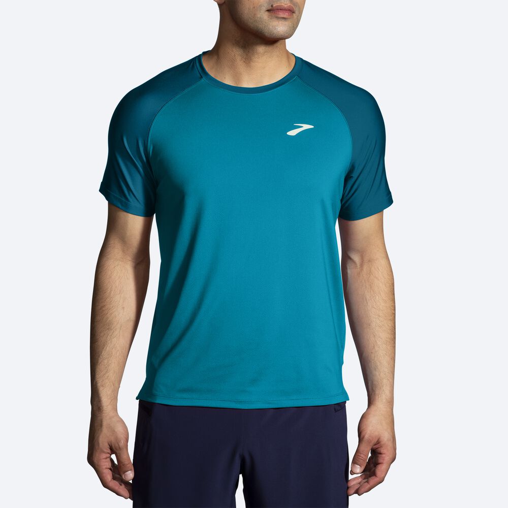 Brooks Atmosphere Short Sleeve 2.0 Erkek Tişört Mavi | TR-942305