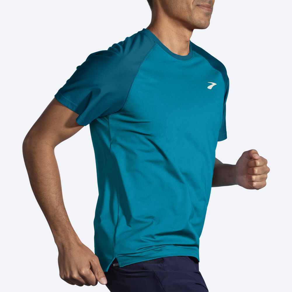 Brooks Atmosphere Short Sleeve 2.0 Erkek Tişört Mavi | TR-942305