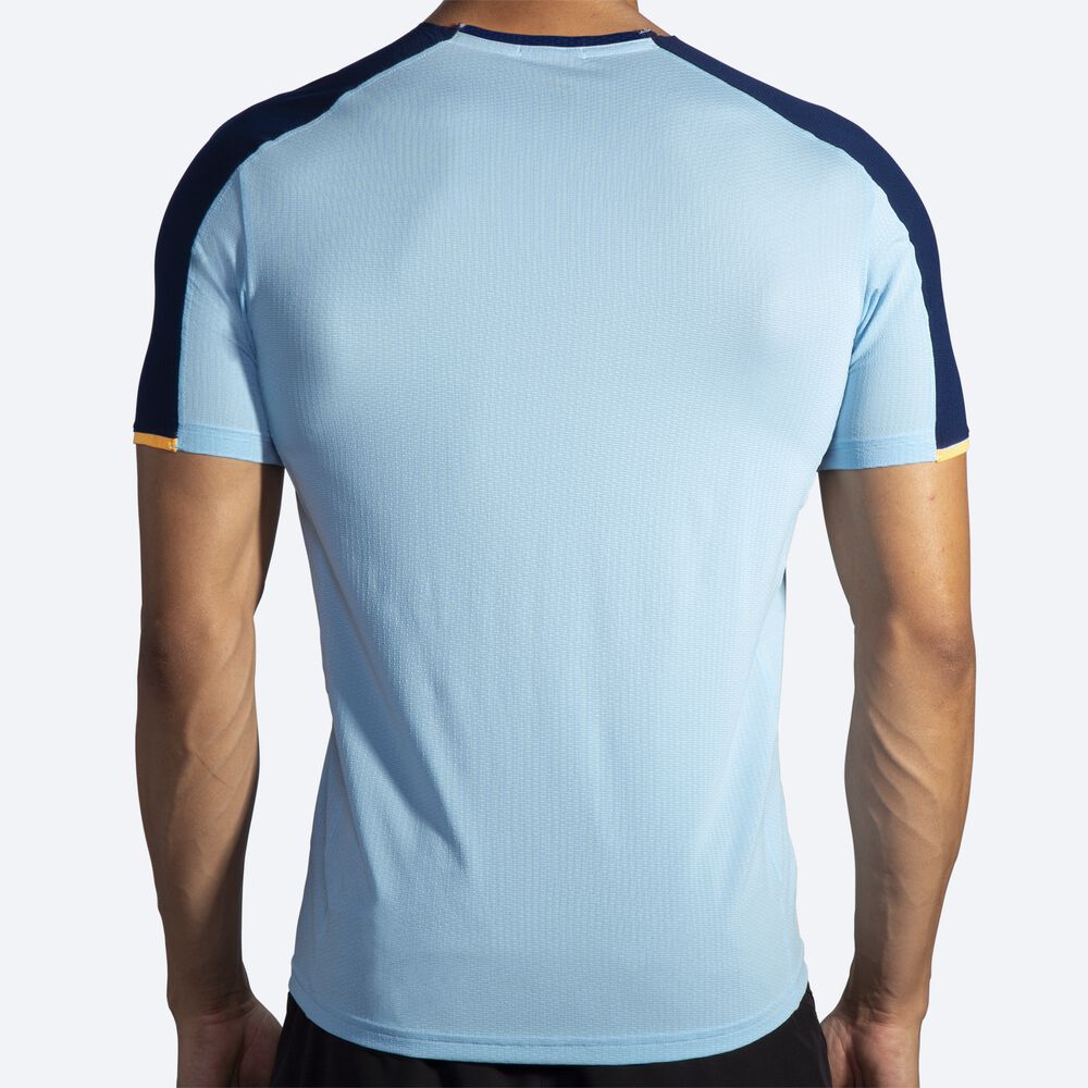 Brooks Atmosphere Short Sleeve Erkek Tişört Lacivert/Turuncu | TR-340921