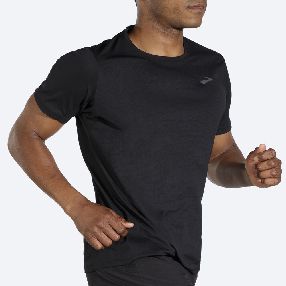 Brooks Atmosphere Short Sleeve Erkek Tişört Siyah | TR-542861