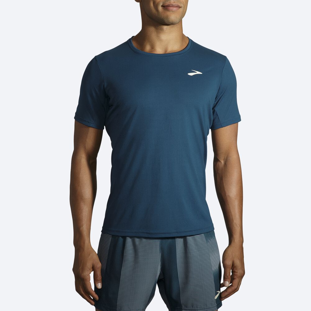 Brooks Atmosphere Short Sleeve Erkek Tişört Indigo | TR-702618