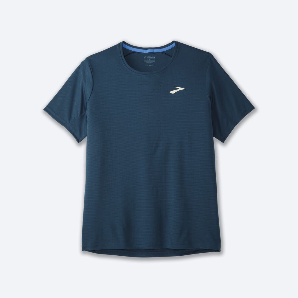 Brooks Atmosphere Short Sleeve Erkek Tişört Indigo | TR-702618