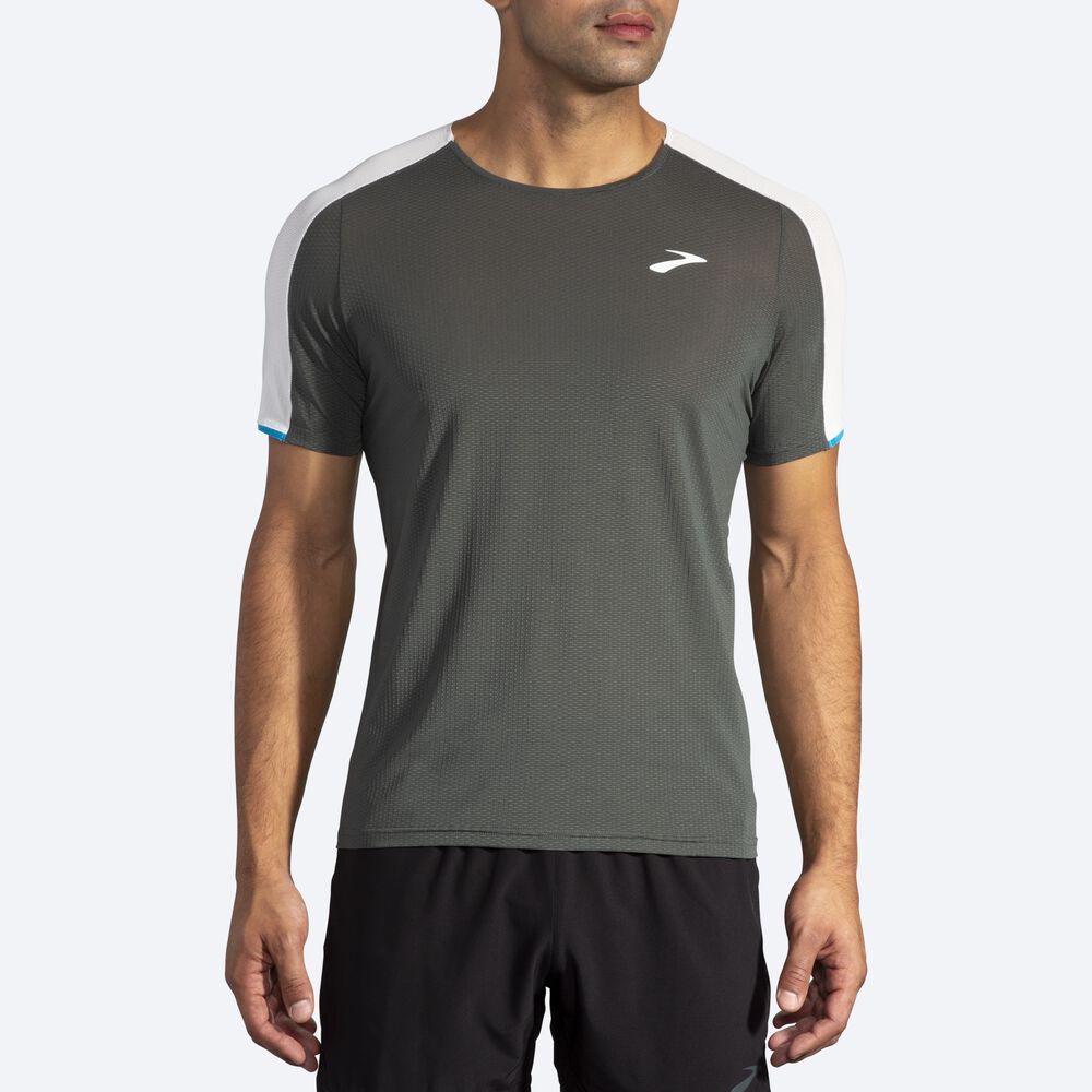 Brooks Atmosphere Short Sleeve Erkek Tişört Koyu Gri/Gri | TR-759016