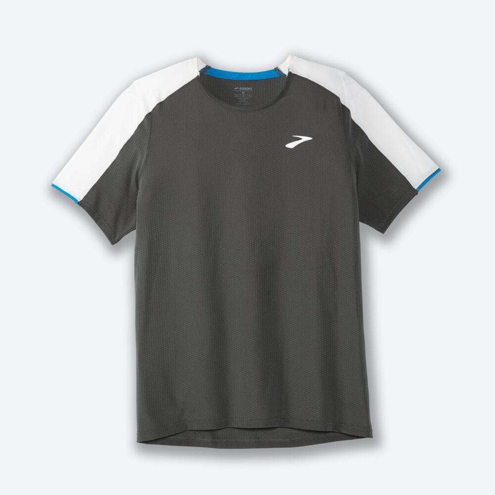 Brooks Atmosphere Short Sleeve Erkek Tişört Koyu Gri/Gri | TR-759016