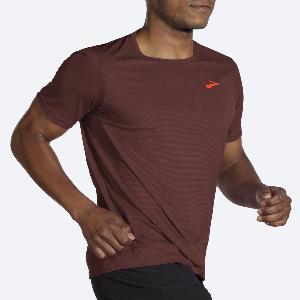 Brooks Atmosphere Short Sleeve Erkek Tişört Çikolata | TR-976508