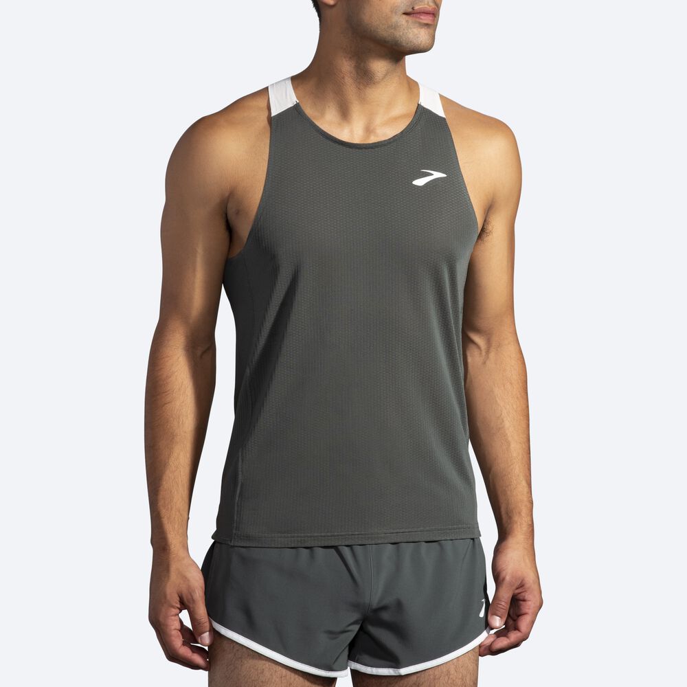 Brooks Atmosphere Singlet Erkek Atlet Koyu Gri/Gri | TR-135648