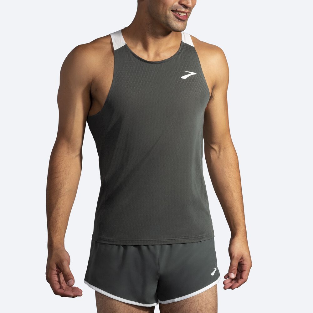 Brooks Atmosphere Singlet Erkek Atlet Koyu Gri/Gri | TR-135648