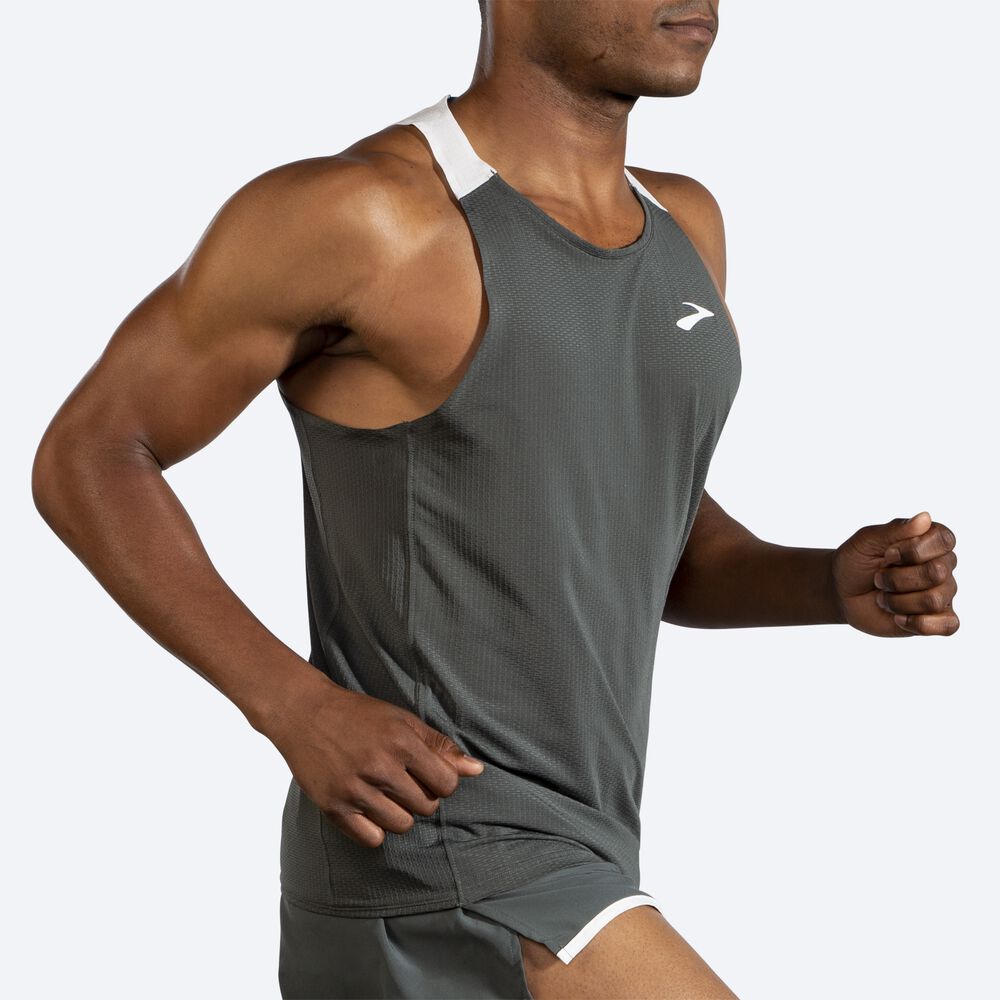 Brooks Atmosphere Singlet Erkek Atlet Koyu Gri/Gri | TR-135648