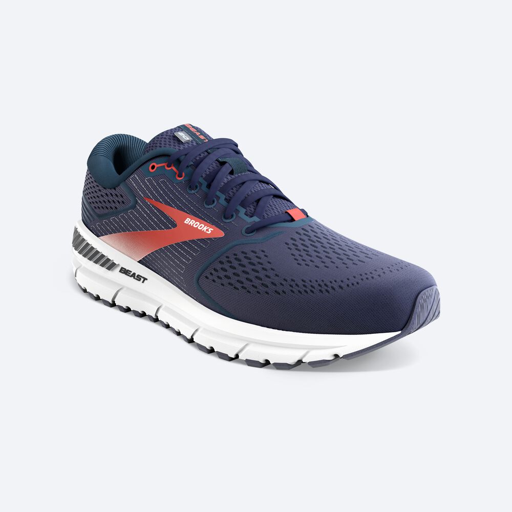 Brooks Beast '20 Erkek Koşu Ayakkabısı Lacivert/Kırmızı | TR-430785