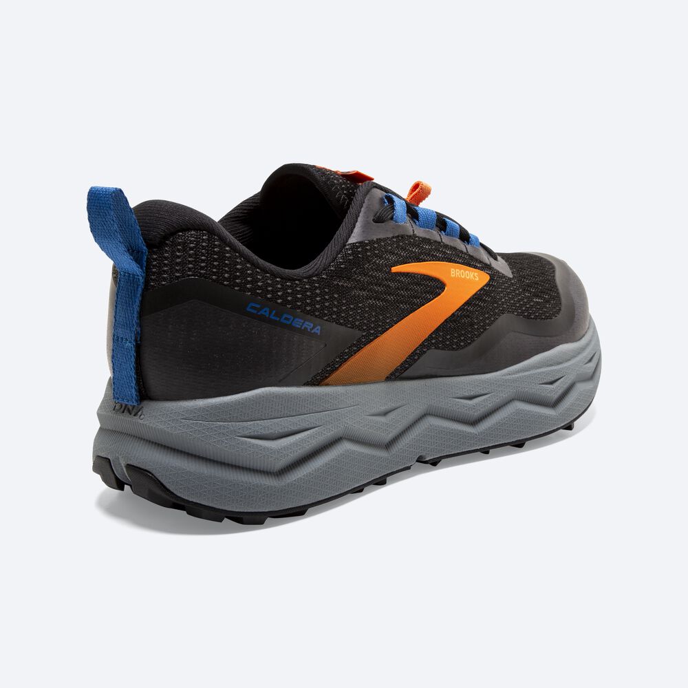 Brooks Caldera 5 Erkek Trail Koşu Ayakkabısı Siyah/Turuncu/Mavi | TR-506421