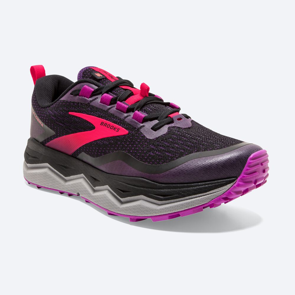 Brooks Caldera 5 Kadın Trail Koşu Ayakkabısı Siyah/Mor | TR-528346