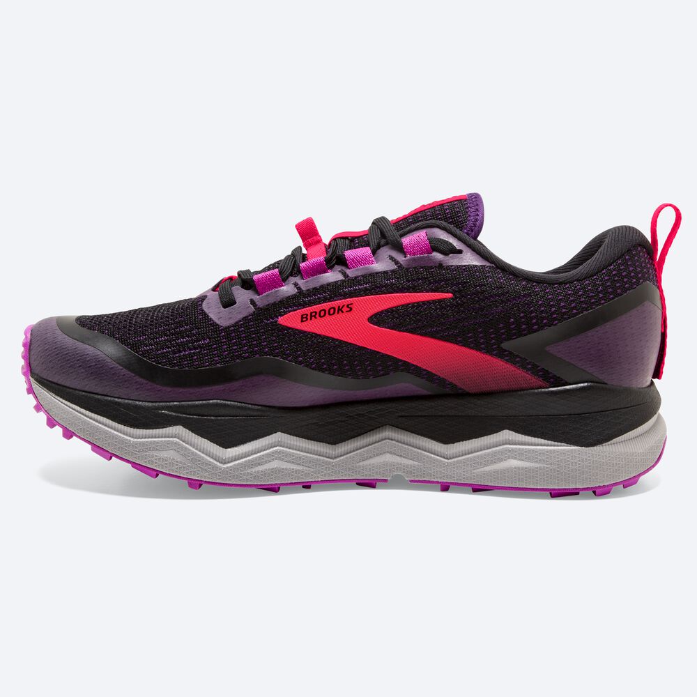 Brooks Caldera 5 Kadın Trail Koşu Ayakkabısı Siyah/Mor | TR-528346