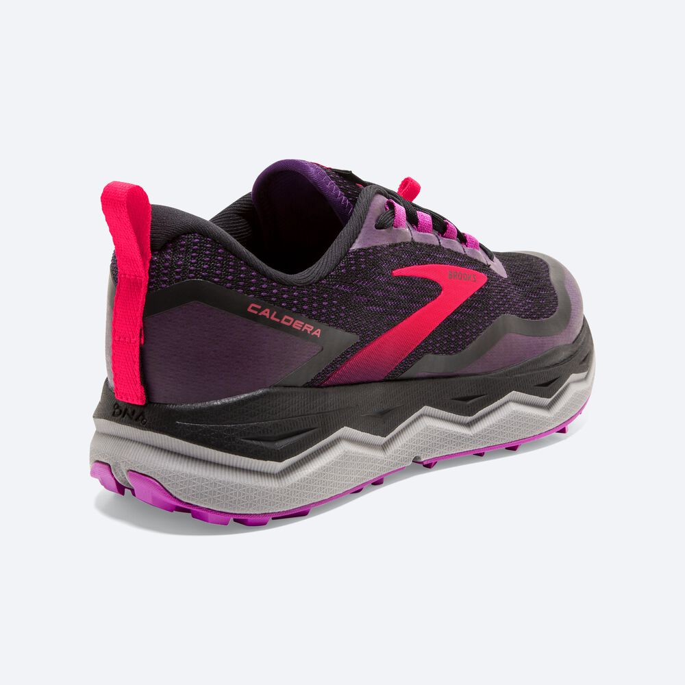 Brooks Caldera 5 Kadın Trail Koşu Ayakkabısı Siyah/Mor | TR-528346