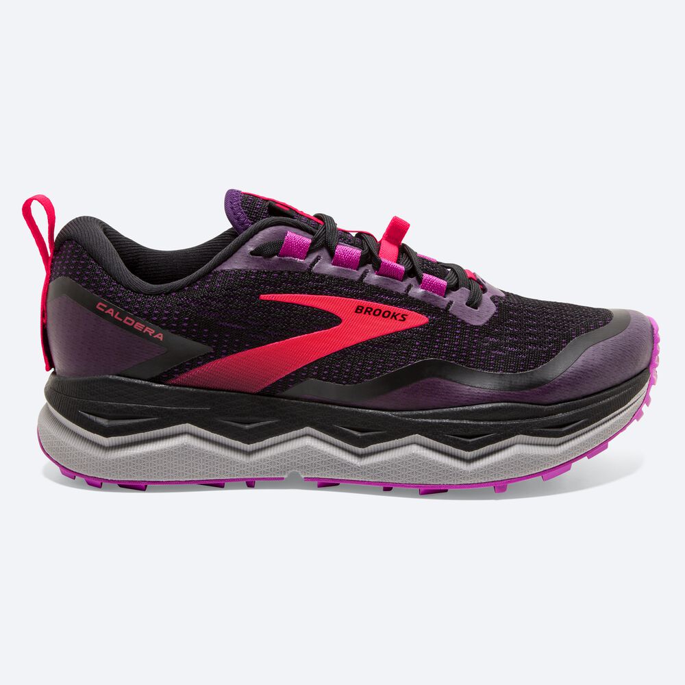 Brooks Caldera 5 Kadın Trail Koşu Ayakkabısı Siyah/Mor | TR-528346