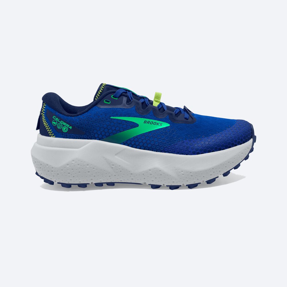 Brooks Caldera 6 Erkek Trail Koşu Ayakkabısı Mavi/Yeşil | TR-173809