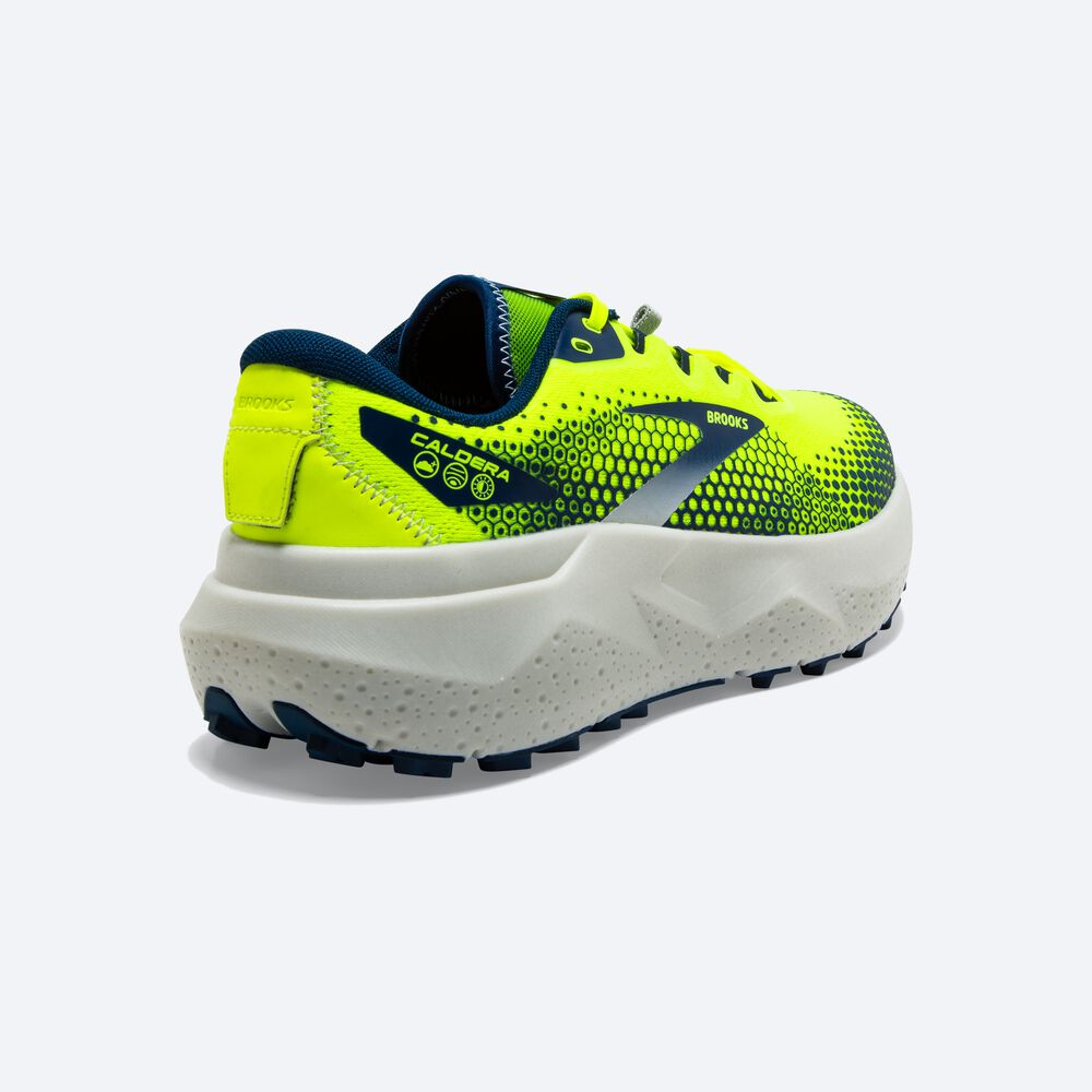 Brooks Caldera 6 Erkek Trail Koşu Ayakkabısı Sarı/Lacivert | TR-293485