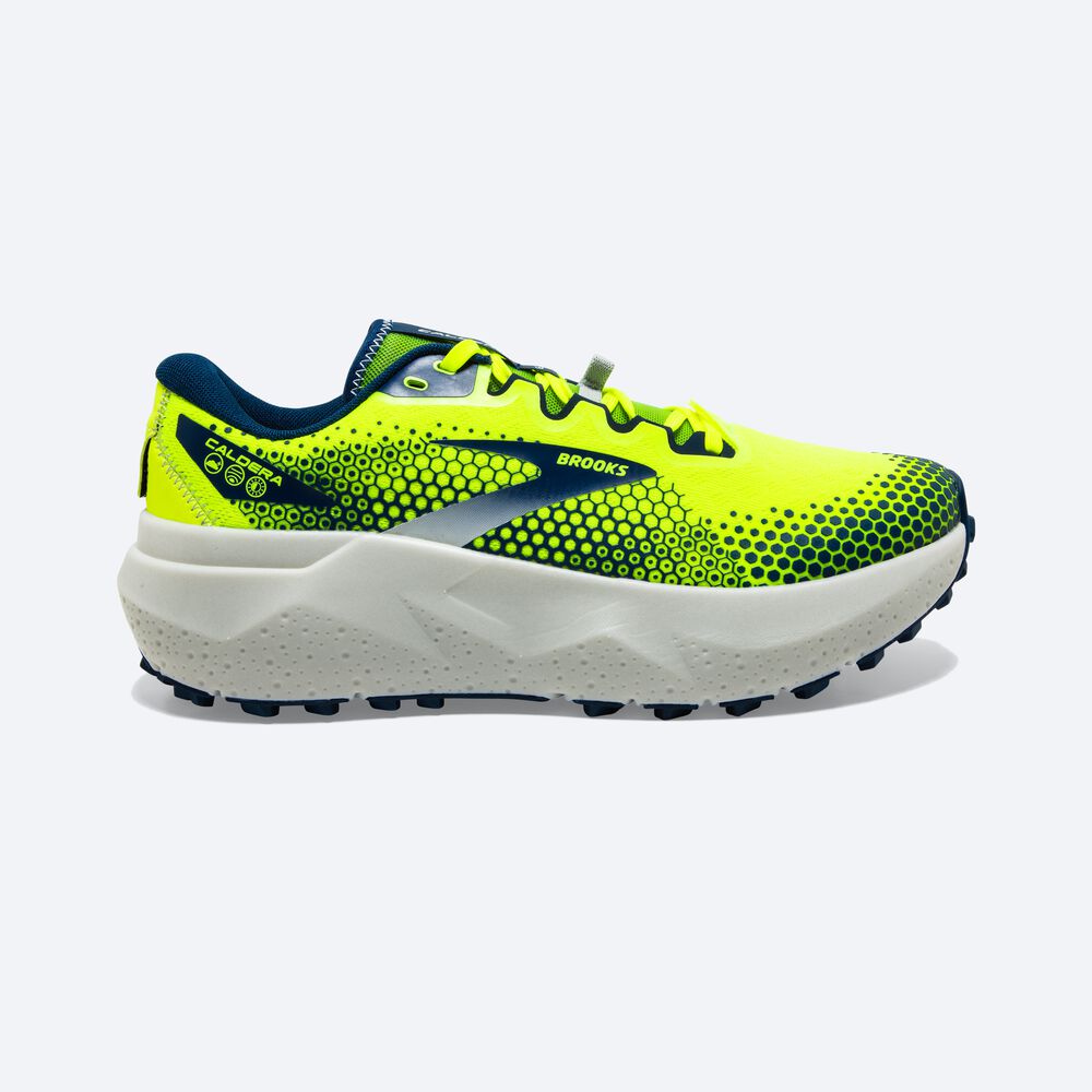 Brooks Caldera 6 Erkek Trail Koşu Ayakkabısı Sarı/Lacivert | TR-293485