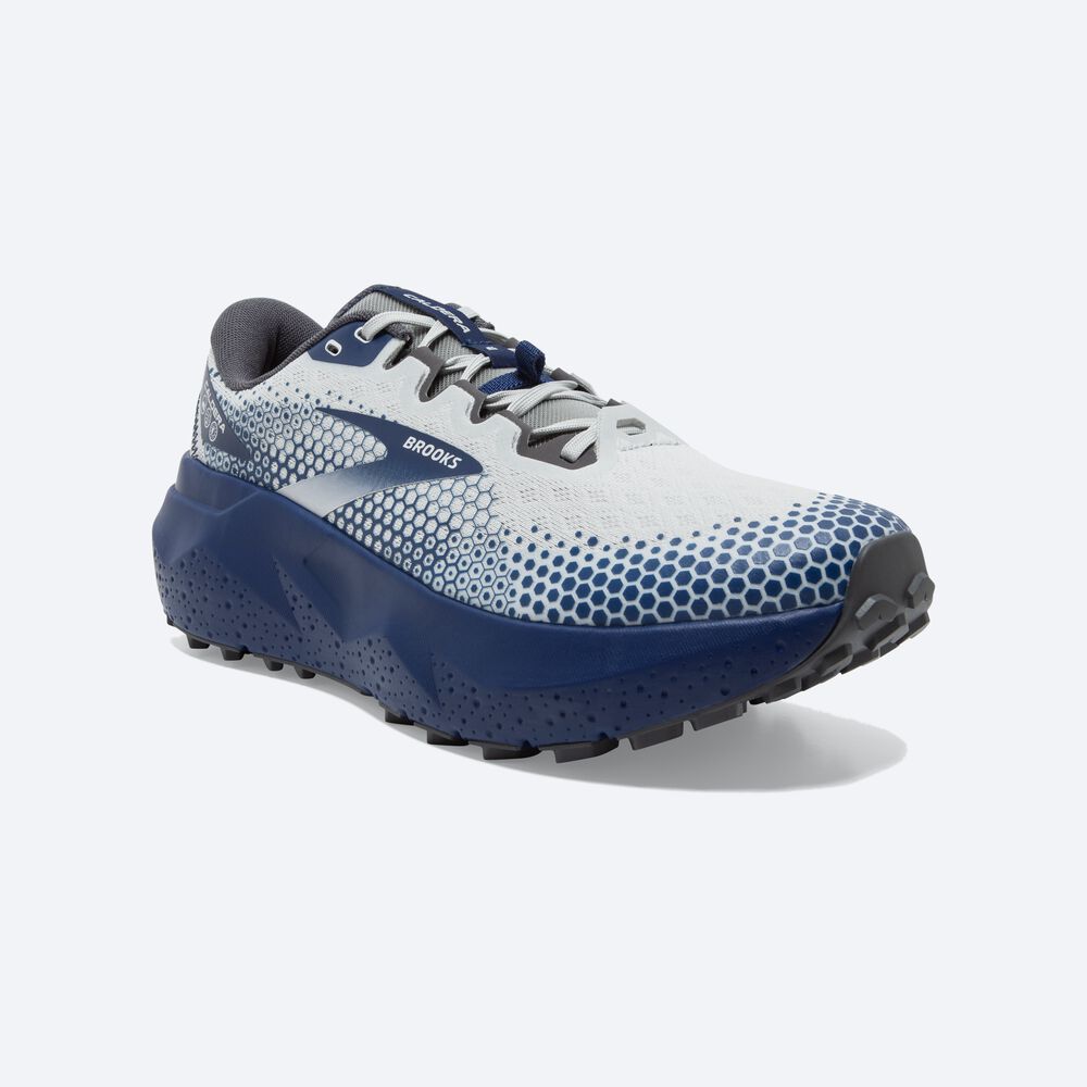 Brooks Caldera 6 Erkek Trail Koşu Ayakkabısı Gri/Mavi | TR-508921