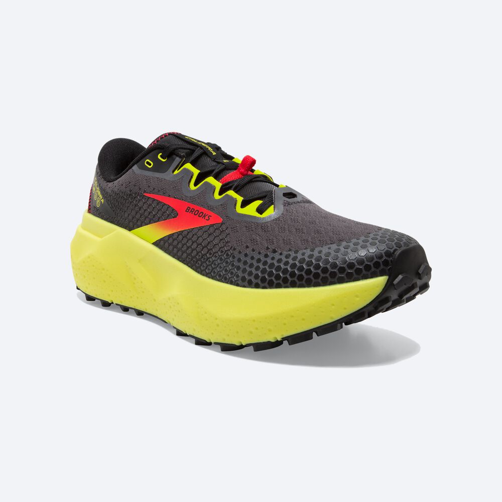 Brooks Caldera 6 Erkek Trail Koşu Ayakkabısı Siyah/Kırmızı/Sarı | TR-745693