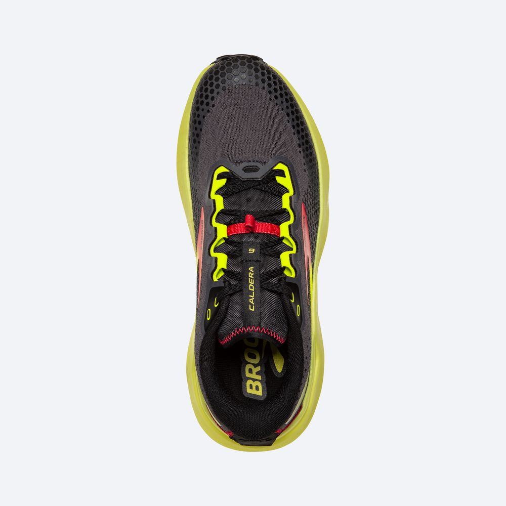 Brooks Caldera 6 Erkek Trail Koşu Ayakkabısı Siyah/Kırmızı/Sarı | TR-745693